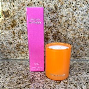 Clinique my happy Peony Picnic perfume and happy candle